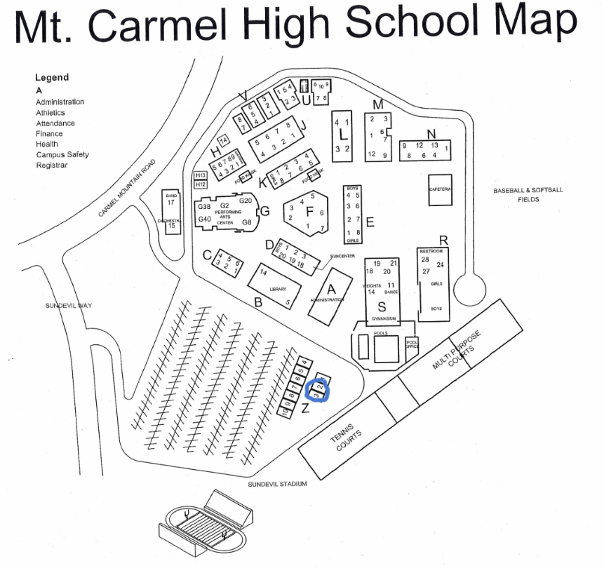 Mt. Carmel High School Map